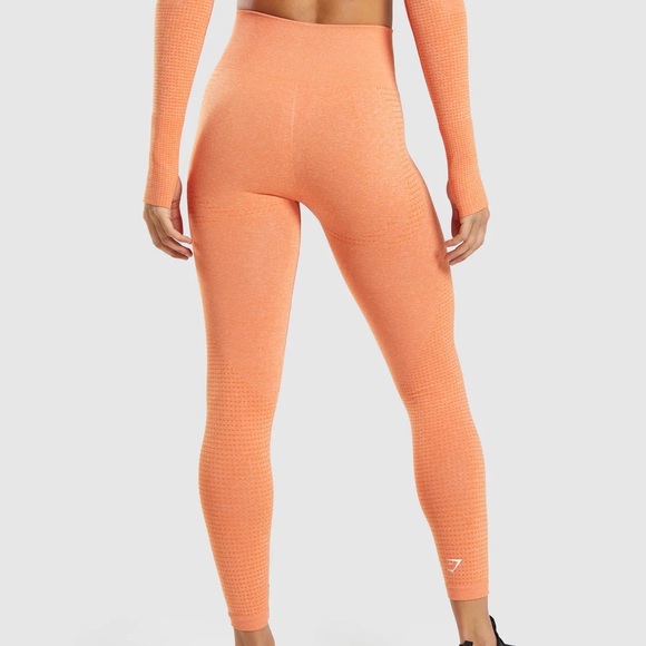 Gymshark Vital Seamless 2.0 Apricot Orange Marl Leggings Small NWT - Picture 2 of 7